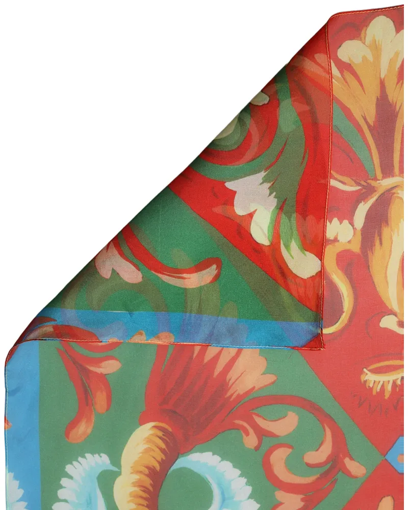 Dolce & Gabbana Silk Printed Foulard Scarf — Multicolor Multicolor