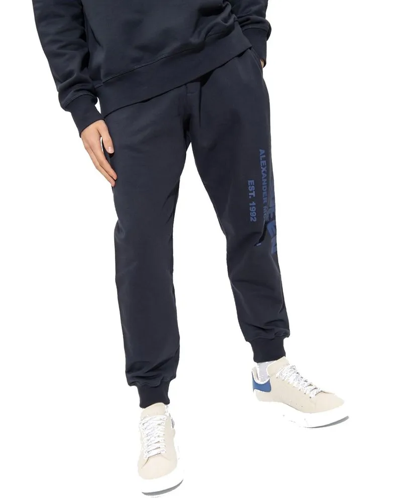 Alexander McQueen Men Blue Cotton Joggers (workout Pants Blue