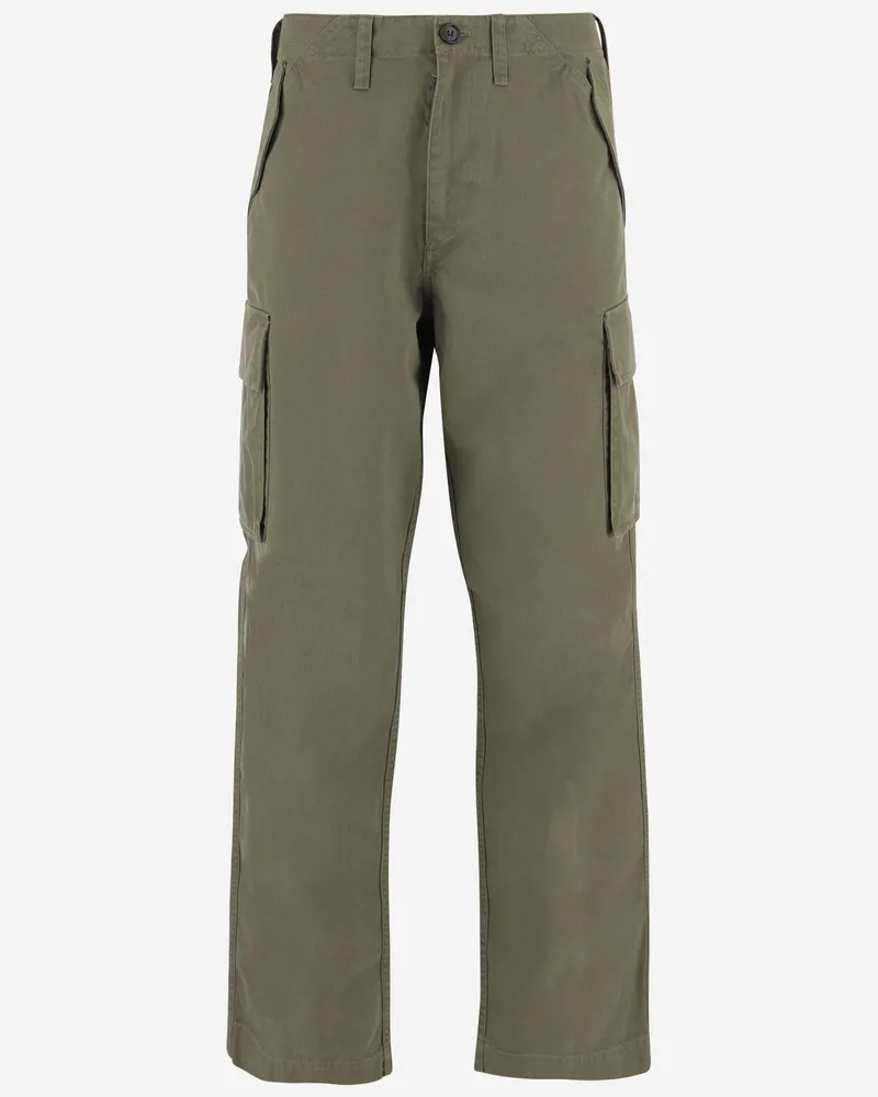 Burberry Men's Cotton Cargo Pants Military Green Trousers Green