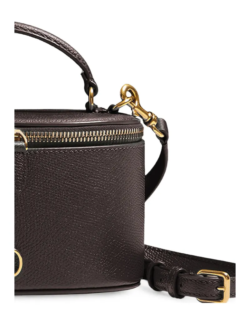 Valentino Garavani Calf Leather Top Handle Bag — Brown Brown
