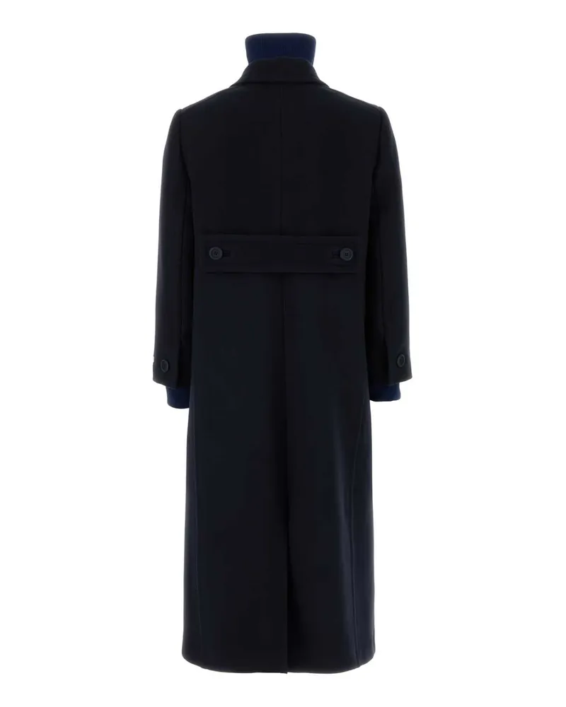 Prada Women's Navy Blue Wool Coat Bleu Cappotti Navy