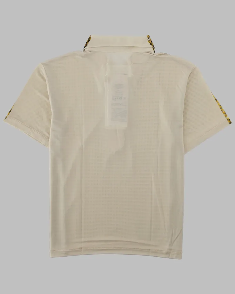 Maison Margiela Printed Cupro Polo Shirt — Yellow Yellow