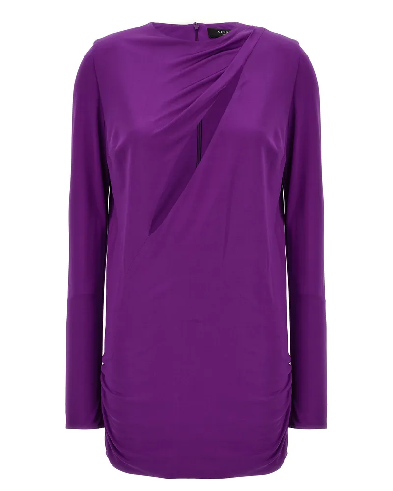 Versace Cut-Out Viscose Tunic — Purple Purple