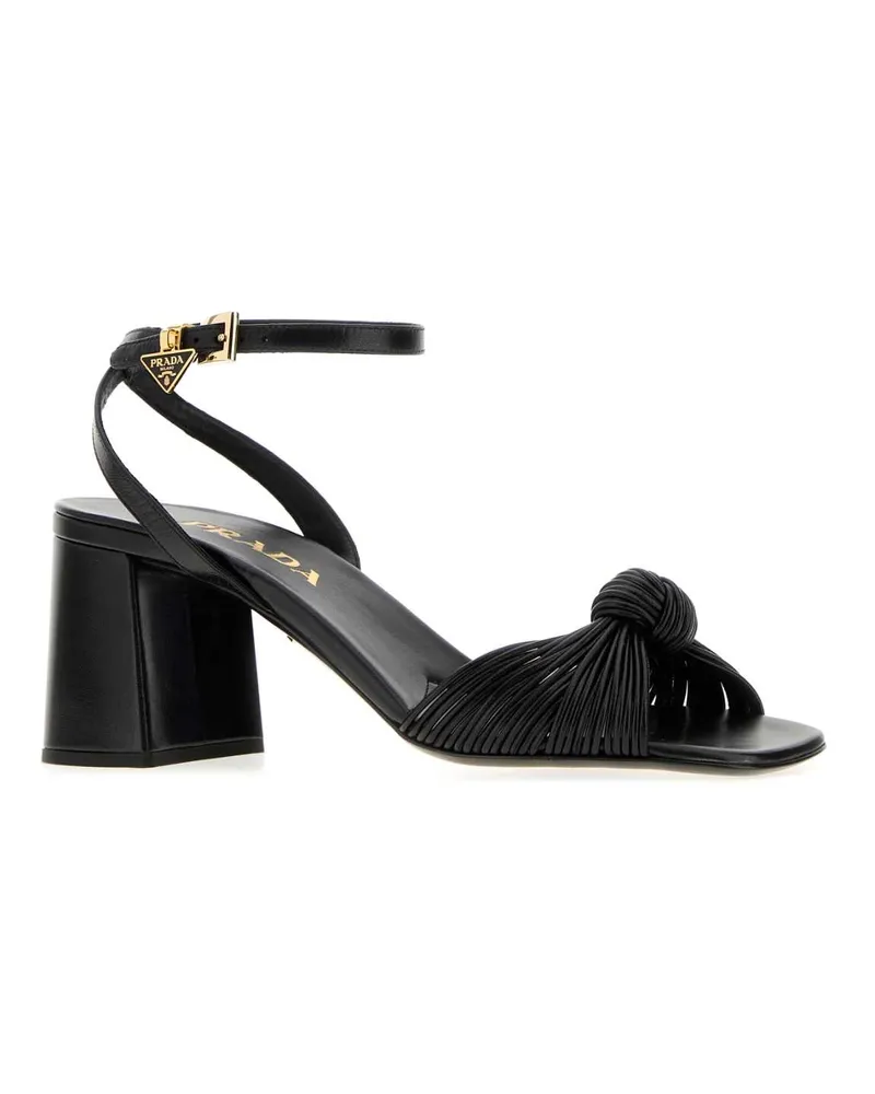 Prada Women's Black Leather Sandals Nero Sandali Black