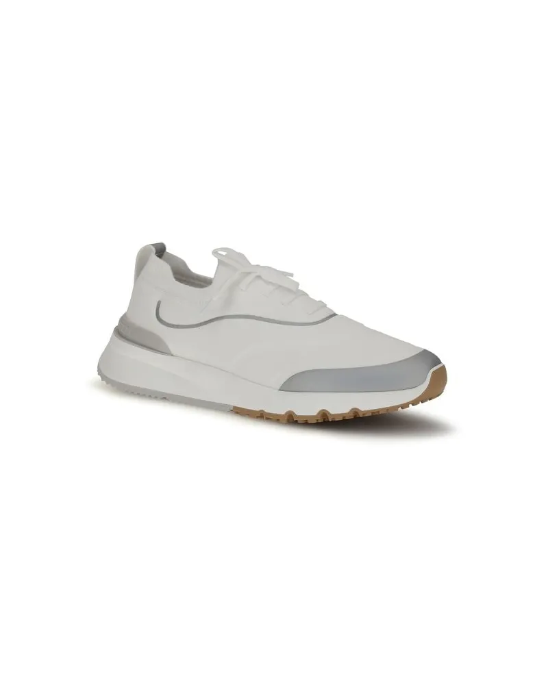 Brunello Cucinelli Men's White Cotton Athletic Sneakers White