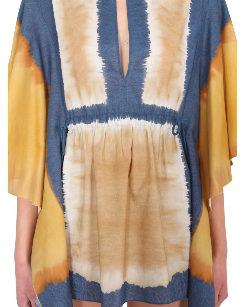 Alberta Ferretti Tie-Dye Caftan Dress — Multicolor Multicolor