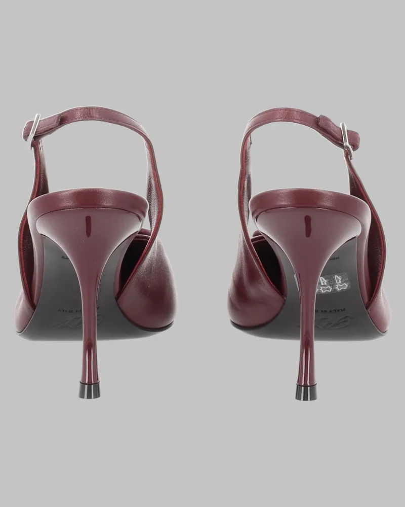 Roger Vivier Pointed-Toe Leather Slingback Pump — Red Red