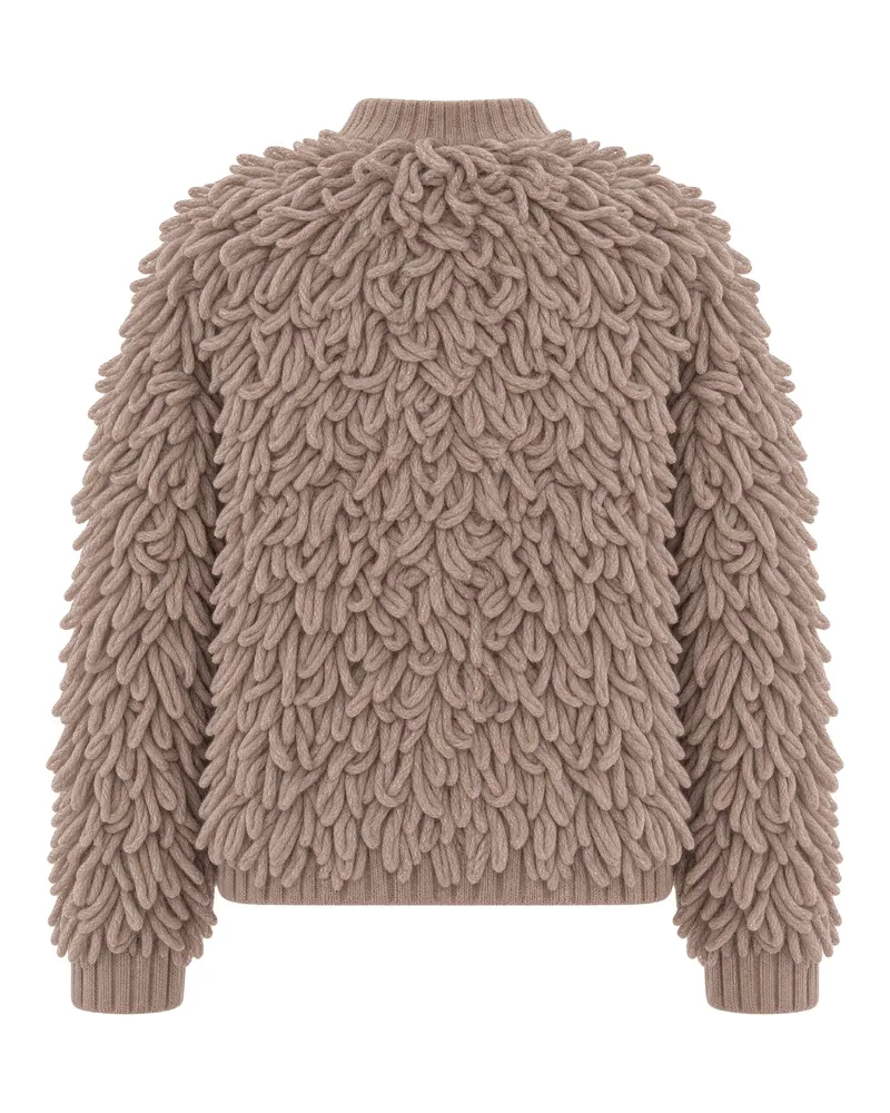 Liu Jo Fur-Knit Jacket — Beige Beige