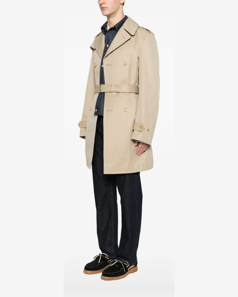 Junya Watanabe Cotton Double-Breasted Coat — Beige Beige