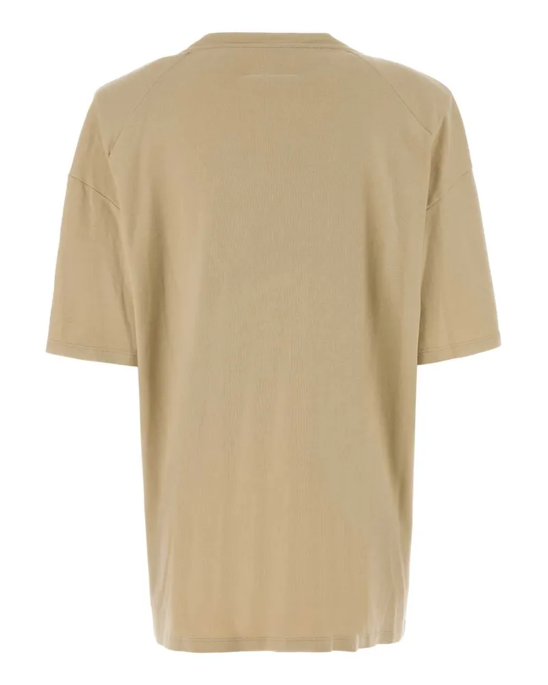 Maison Margiela Horse-Graphic Cotton T-Shirt — Beige Beige