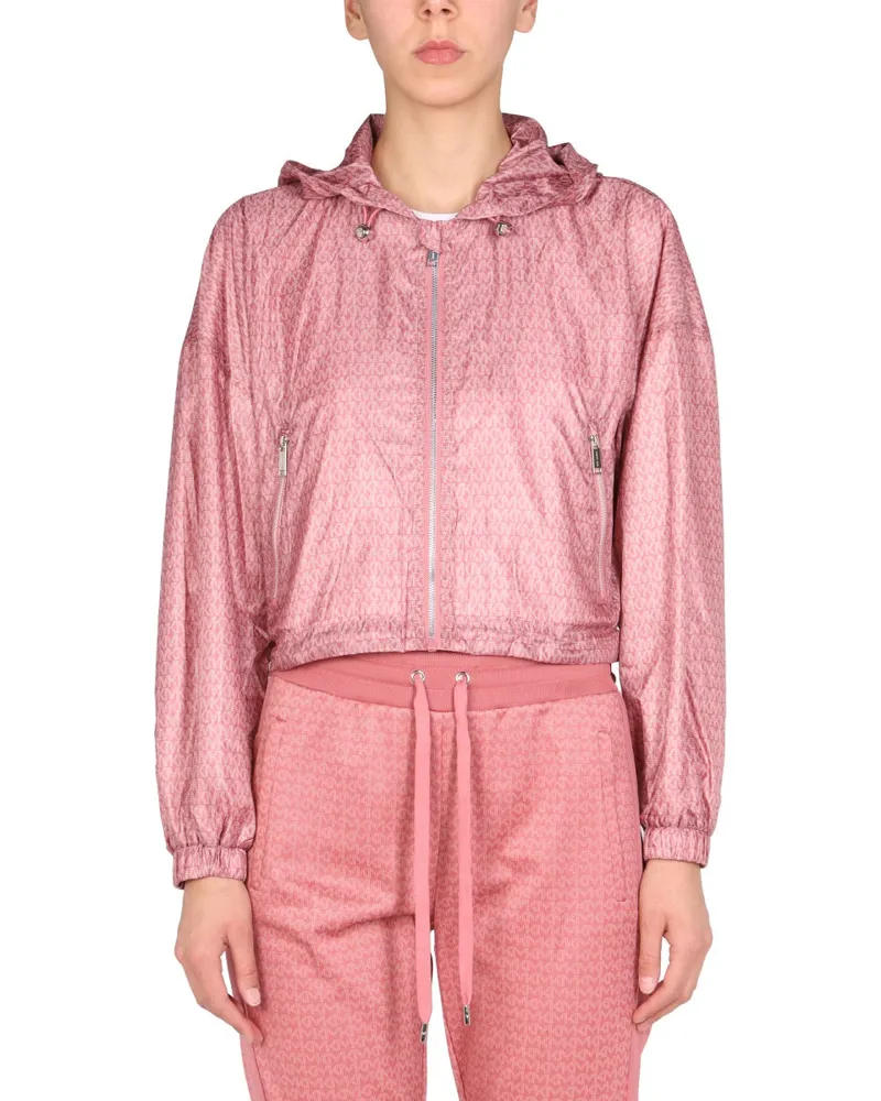 Michael Kors Recycled Polyester Hooded Jacket — Pink Pink