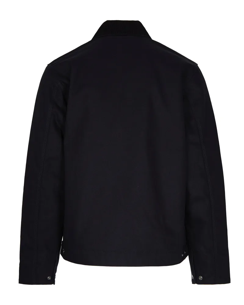 Carhartt WIP Men's Jacket Detroit Black Canvas Cotton Dearborn Black