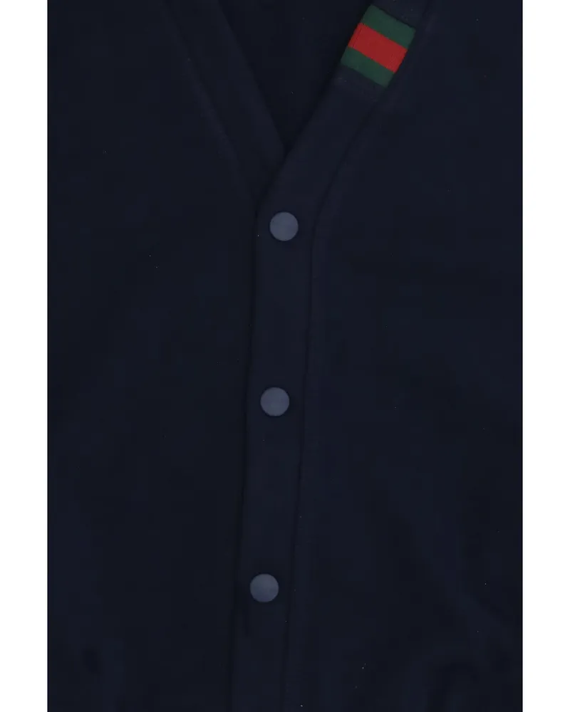 Gucci Cotton Fleece Cardigan — Navy Navy