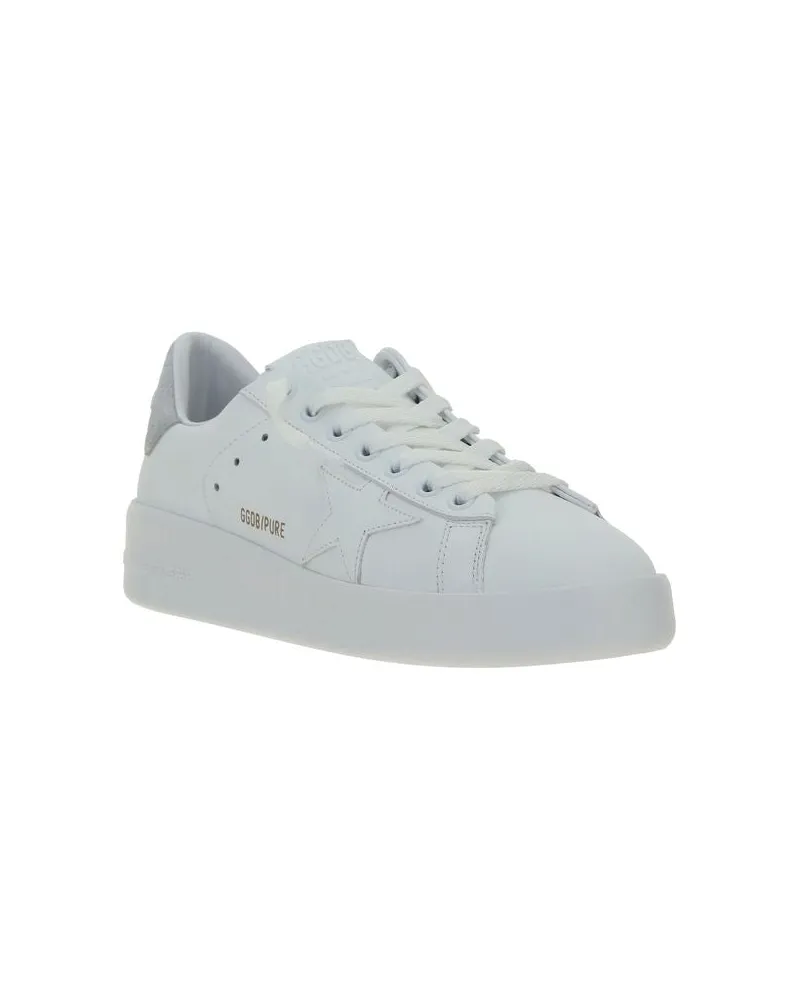 Golden Goose Women's White Calf Leather Bos Taurus Platform Sneakers White
