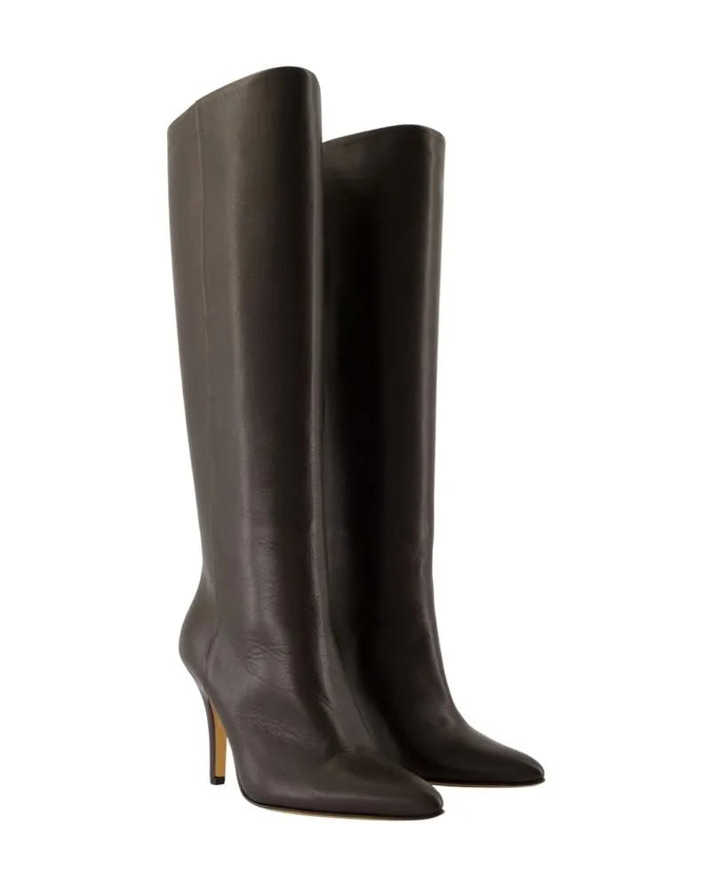 Maison Margiela Women's Boots -  Leather Brown Calfskin Shoes Black