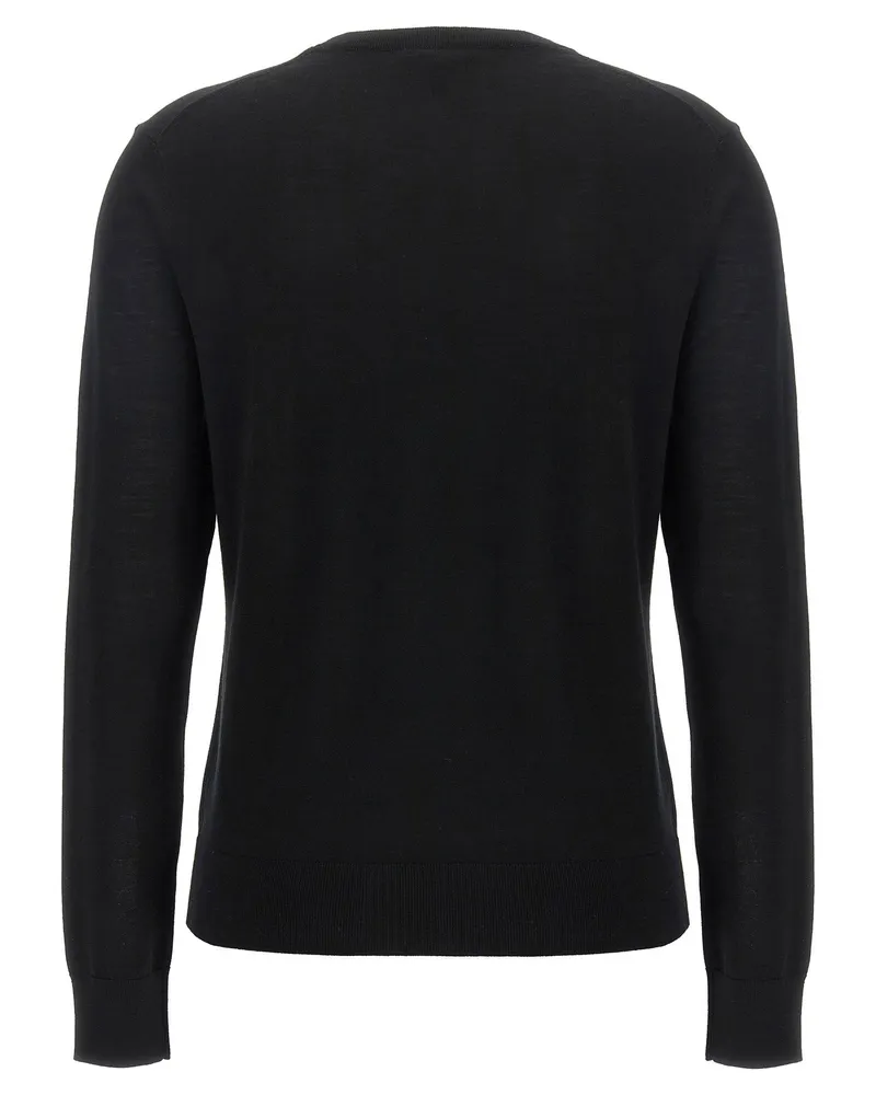 Theory Wool Crewneck Sweater — Black Black