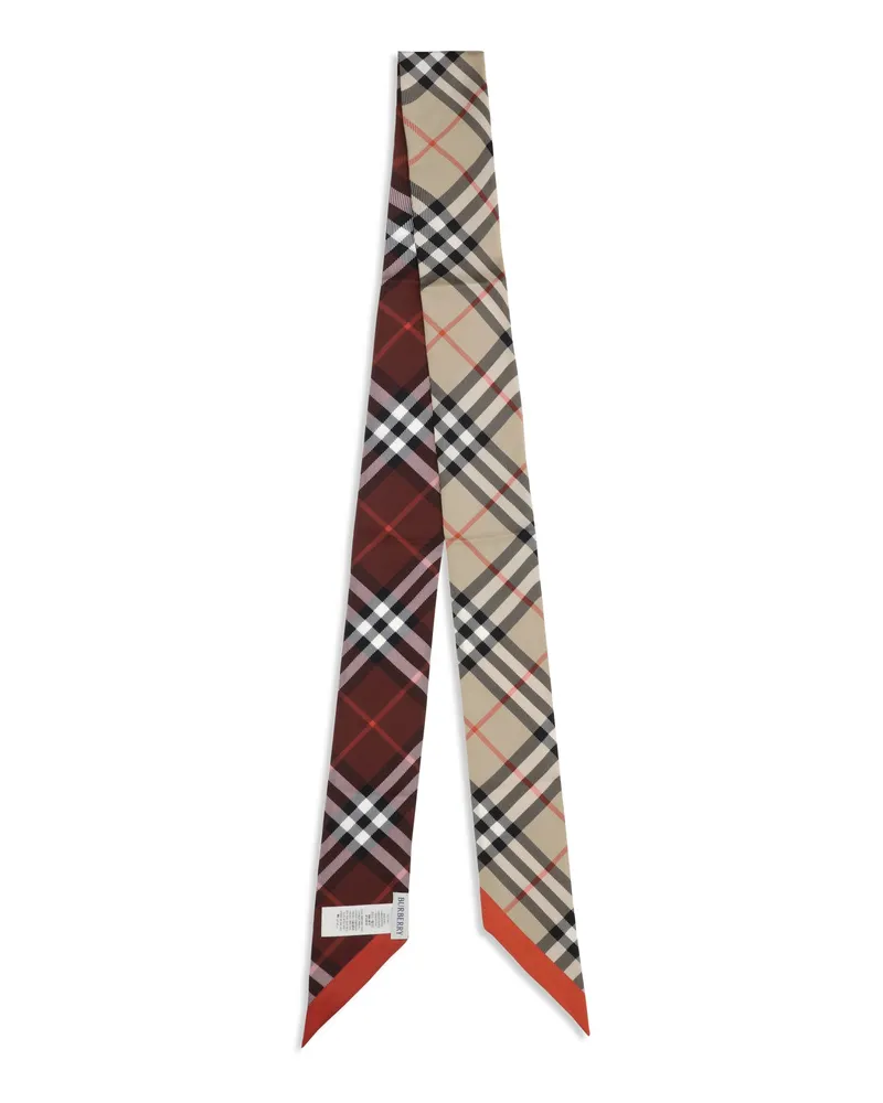 Burberry Women's Silk Scarf Sand-Oxblood Sand/oxblood Scarfs Multicolor
