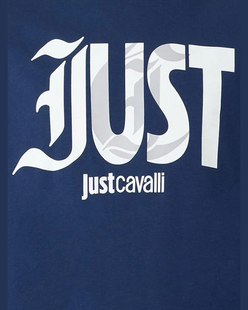 Just Cavalli Men's Cotton T-Shirt Navy T-Shirts And Polos Navy