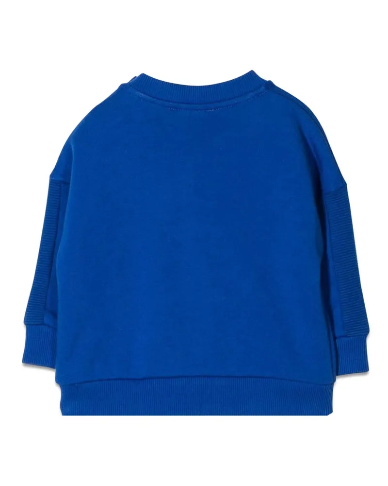 Moschino Logo-Detail Cotton Sweatshirt — Blue Blue