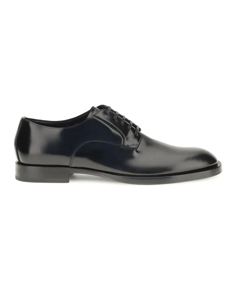 Dolce & Gabbana Calfskin Lace-Up Derby Shoe — Black Black