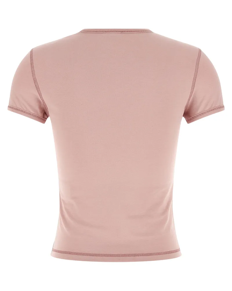 Diesel Rhinestone-Embellished Heart Logo T-shirt — Pink Pink