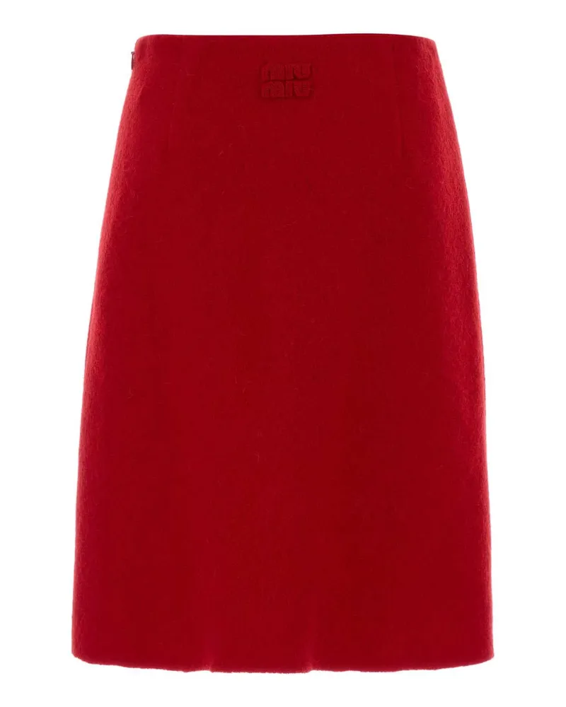 Miu Miu Women's Red Flannel Skirt Rosso Wmwv Gonne Red
