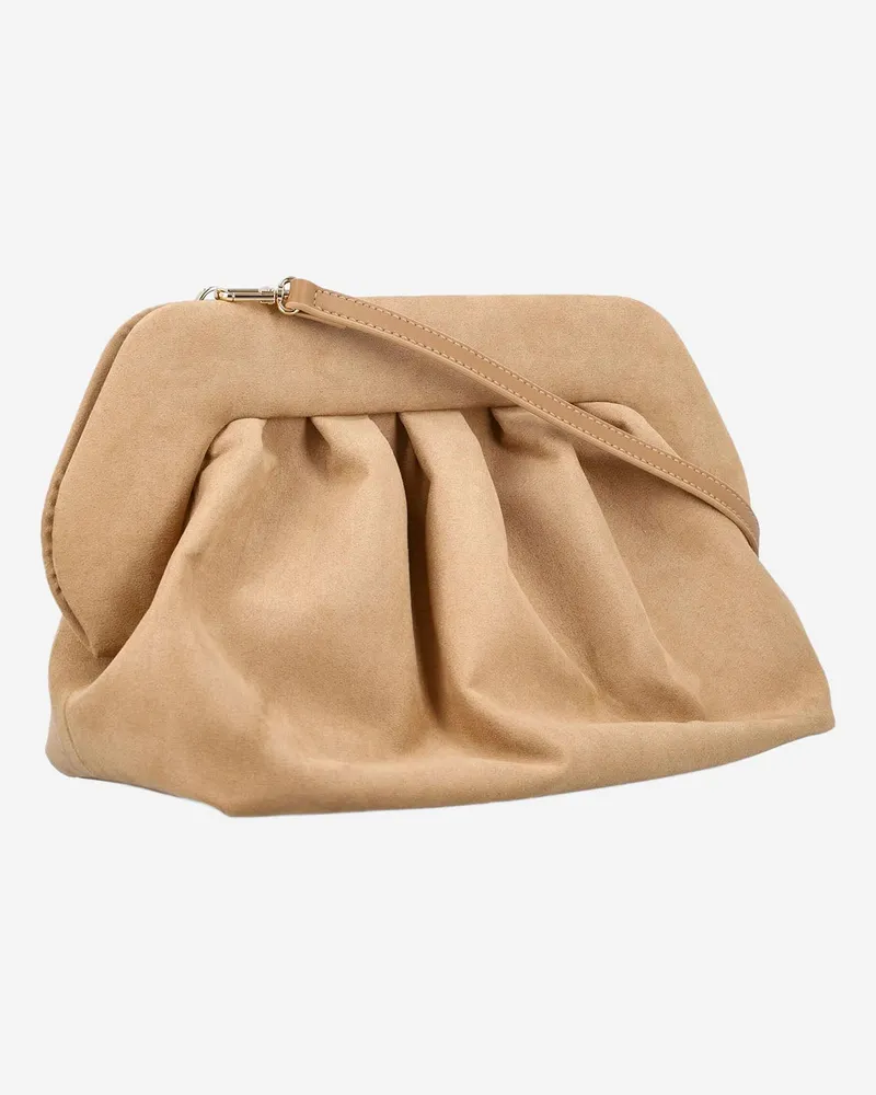 THEMOIRÈ Women's Vegan Fabric Bag Beige Clutch Beige