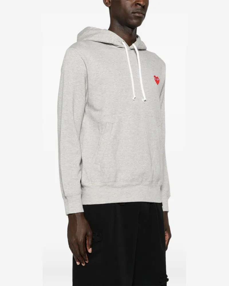 Comme des Garçons Red Heart Appliqué Hoodie — Grey Grey