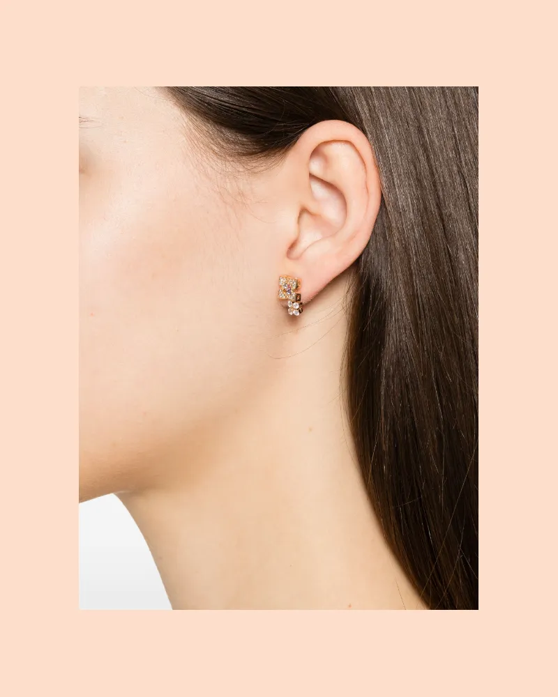 Roberto Coin Women's 18k Rose Gold Princess Flower Multi-Stone Earrings Ss25 W Rose