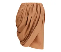 Women Beige Cotton Midi Skirt
