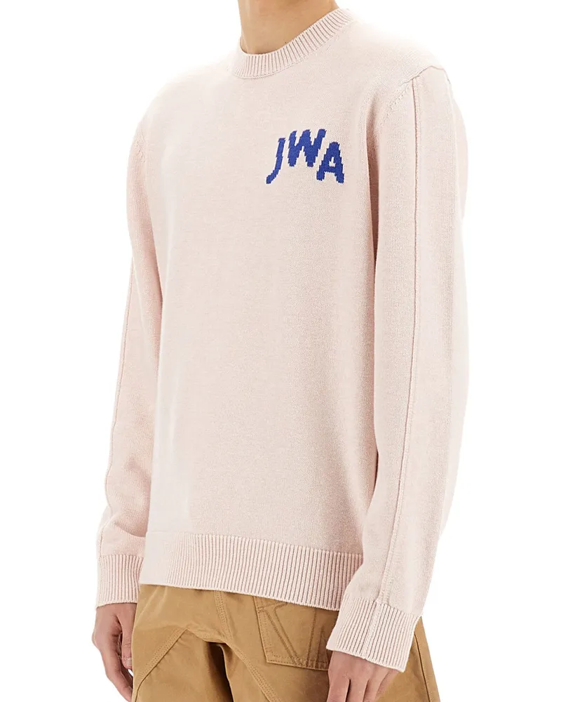 J.W.Anderson Logo Cotton-Cashmere Sweater — Pink Pink