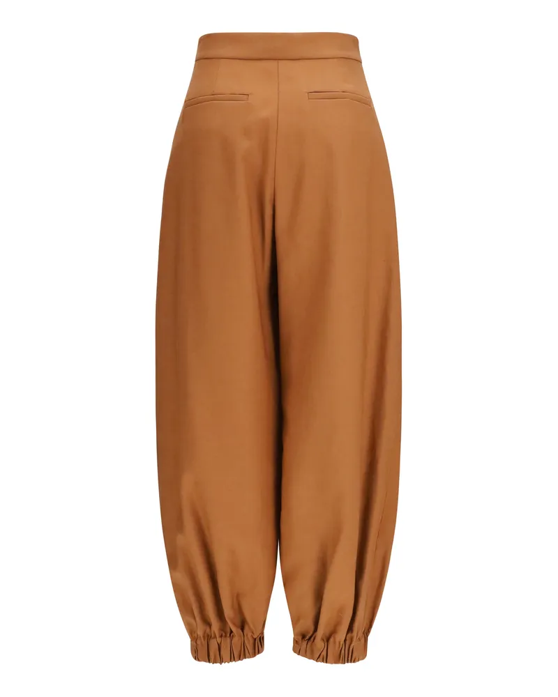 Fendi Women's Cotton And Linen Balloon Pants Wood-26 Linen; Trousers Wood-26