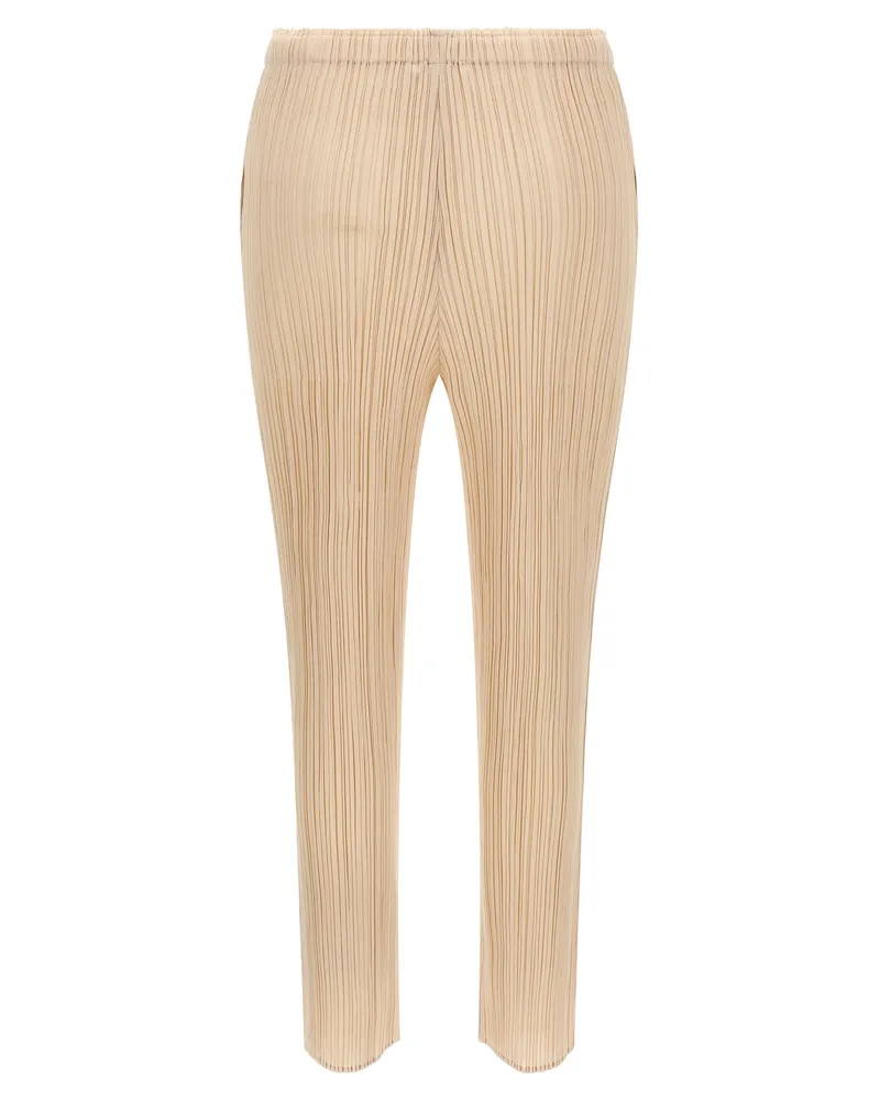 Issey Miyake Women's Beige Polyester Casual Pants Beige