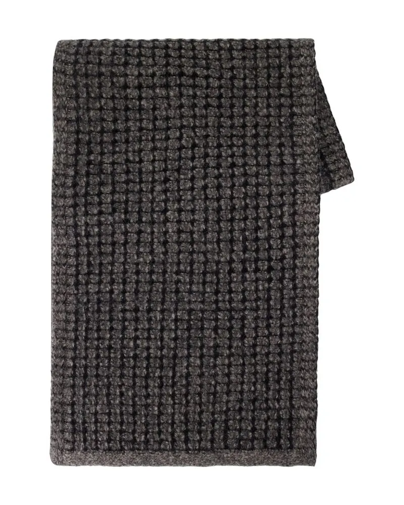 Officine Generale Ribbed Wool Scarf — Black Black