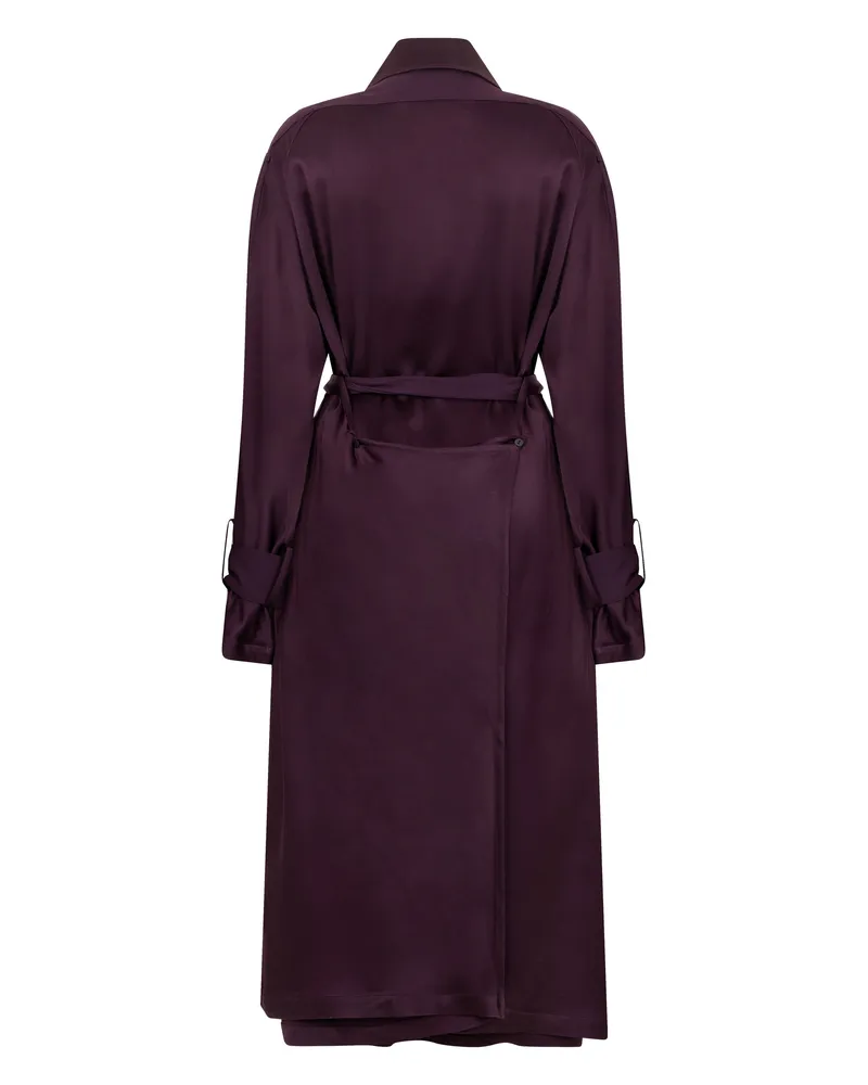 Victoria Beckham Women's Long Trench Coat Purple Acetate & Raincoats Purple