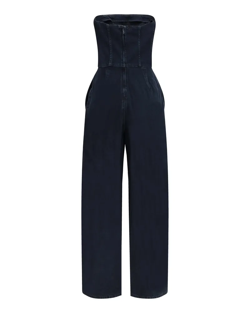 AGOLDE Women's Agyness Jumpsuit Illusion Cotton Jumpsuits Dress Navy