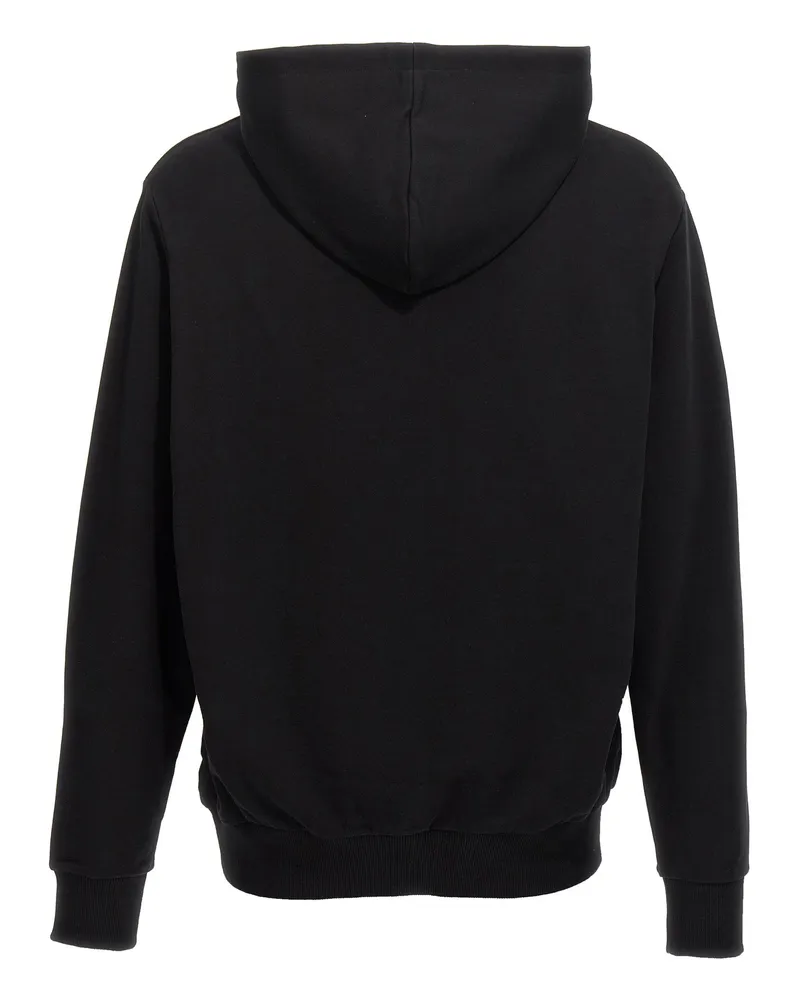 Balmain Logo-Print Organic Cotton Hoodie — Black Black