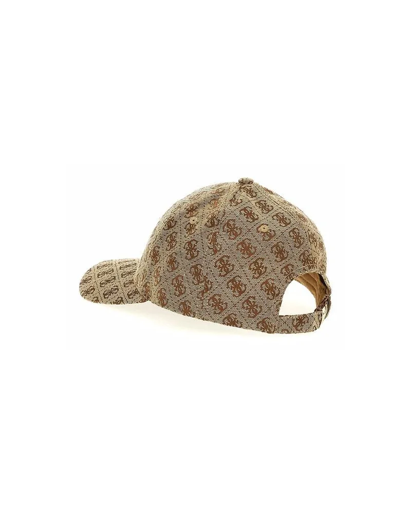 Guess Women's Cap Latte Logo Polyester Accessories - Caps Beige