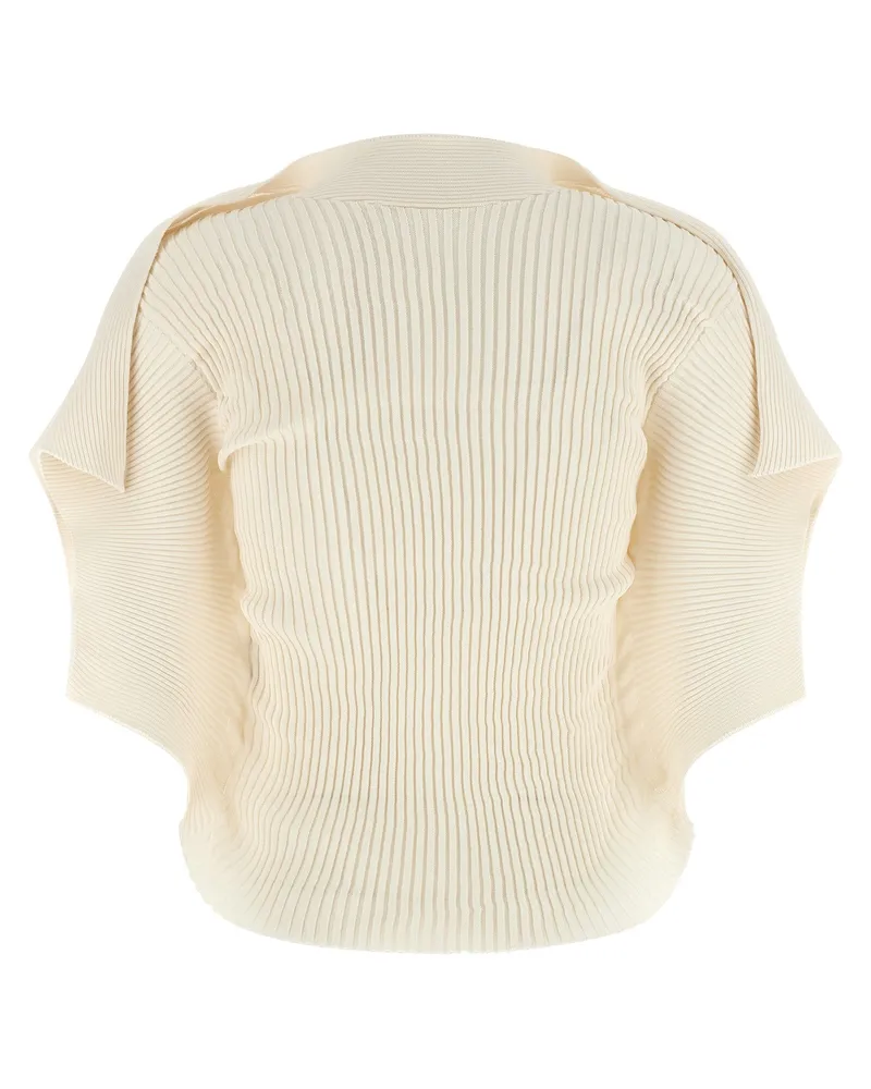 Issey Miyake Ribbed Technical Polyester Blouse — White White