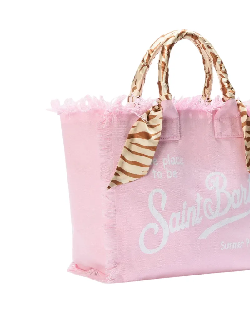 MC2 Saint Barth Women's Tote Bag Vanity Safari Skin Cotton Shoulder Pink