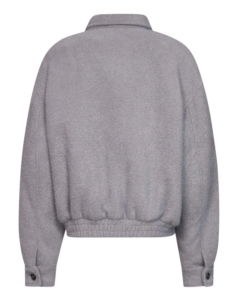Giuseppe di Morabito Textured Fabric Bomber Jacket — Grey Grey