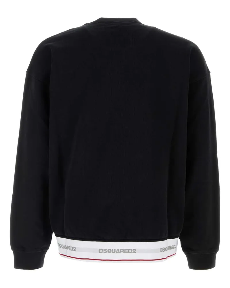 Dsquared2 Men Black Cotton Oversize Sweatshirt Exterior: T-Shirt T-shirts And Polos Black