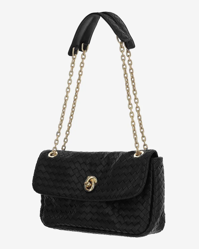 Bottega Veneta Women's Shoulder Bag Madison Black Lambskin Lamb Skin Black