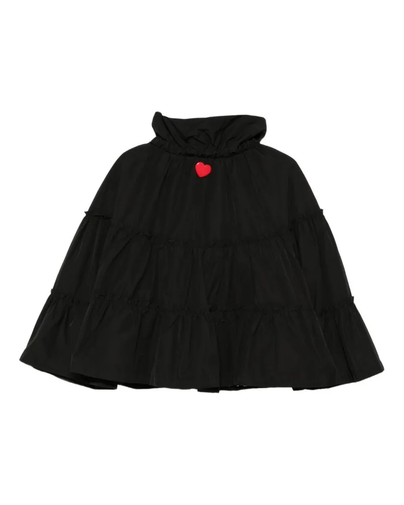 Alessandro Enriquez Taffeta Tiered Blouson Jacket — Black Black