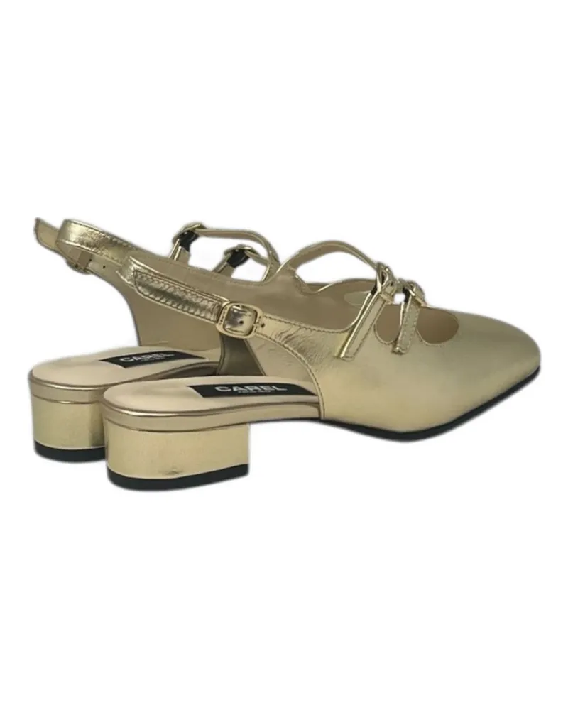 Carel Mary Jane Buckle Slingback Flat — Gold Gold