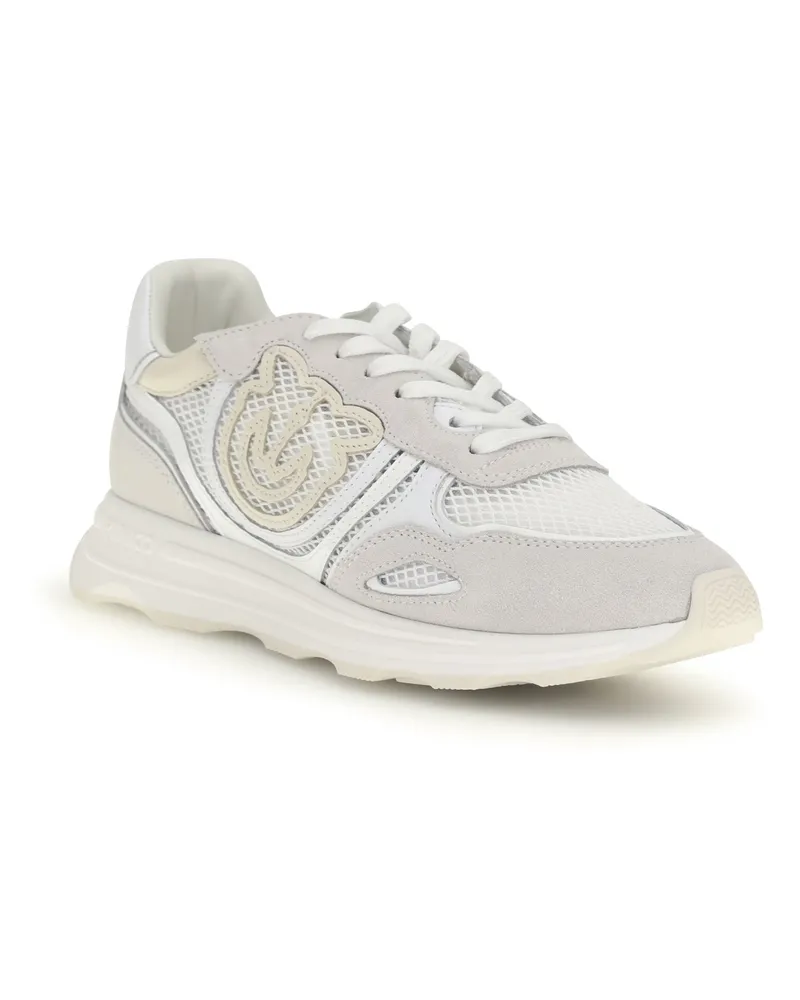 Pinko Women's Leather Zoe Sneakers With Mesh Inserts White White