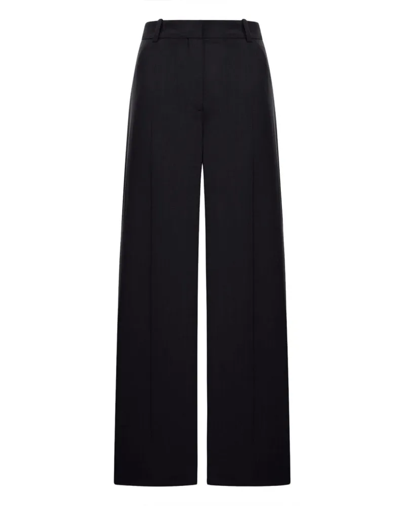 Totême Wool-Blend Tailored Trousers — Black Black