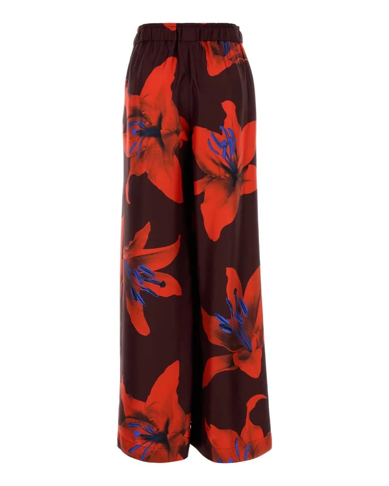 Alexander McQueen 819000qcaly 5131 Burgundy-Firered Exterior: Silk Pantaloni Trousers Burgundy