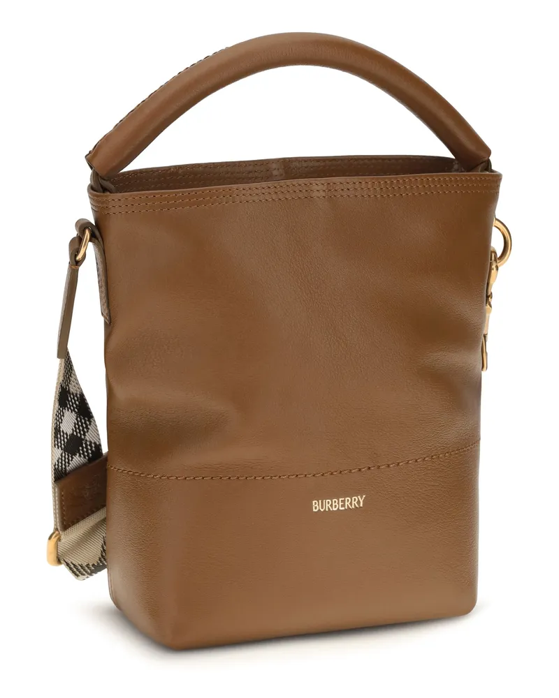 Burberry Women's Bucket Bag B Clip Hazel Calf Leather Brown