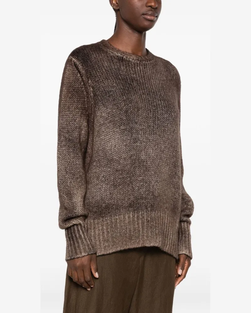 Avant Toi Gradient Ribbed Knit Sweater — Brown Brown